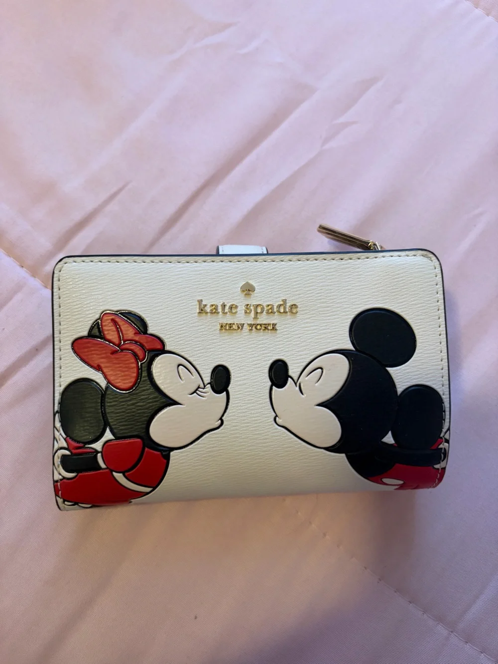 kate spade White Mickey & Minnie Leather Crossbody Bag